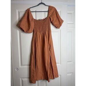 Turquoise Lane The Label Orange Linen Dress ASO Isabelle Mathers Summer Balloon